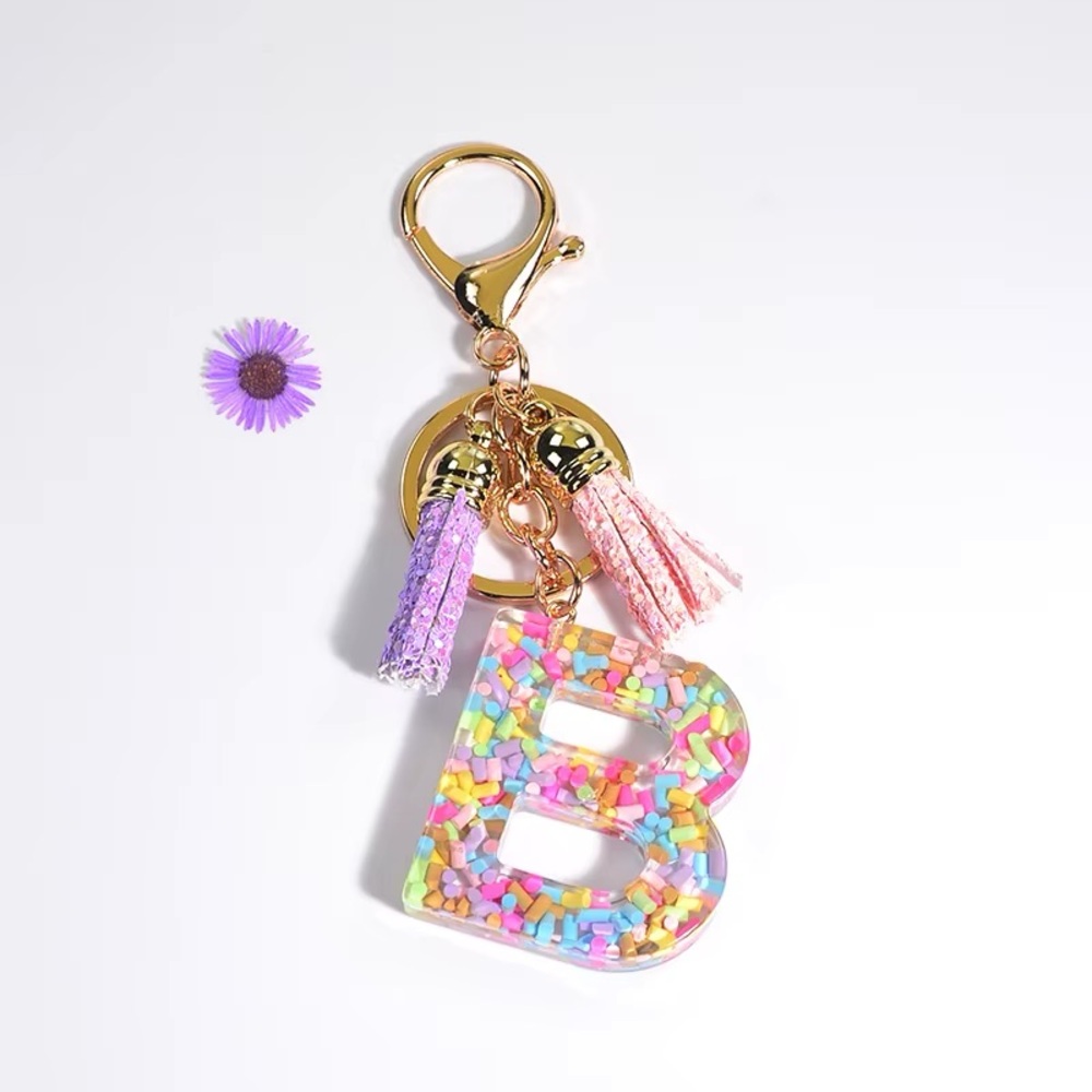 Alphabet Resin keychain Letter B